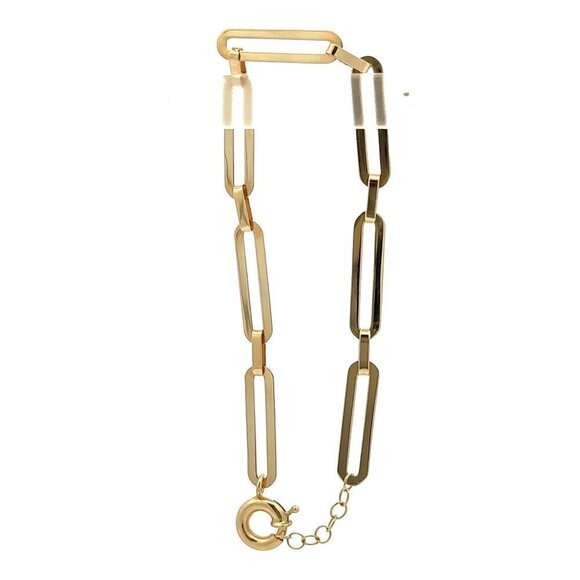 18K Gold Bracelet Paperclip 6.5 inches  2.84 grams - Picture 4 of 9